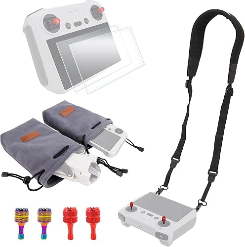 CQT Correa ajustable para el cuello, protector de pantalla, joysticks para DJI Mini 3 4 ProAir 3, RCRC 2 Accesorios remotos