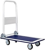 Vista 1 de S AFSTAR Carrito plegable con plataforma rodante para garaje, almacén, carrito de cama plana portátil con ruedas giratorias antideslizantes Azul