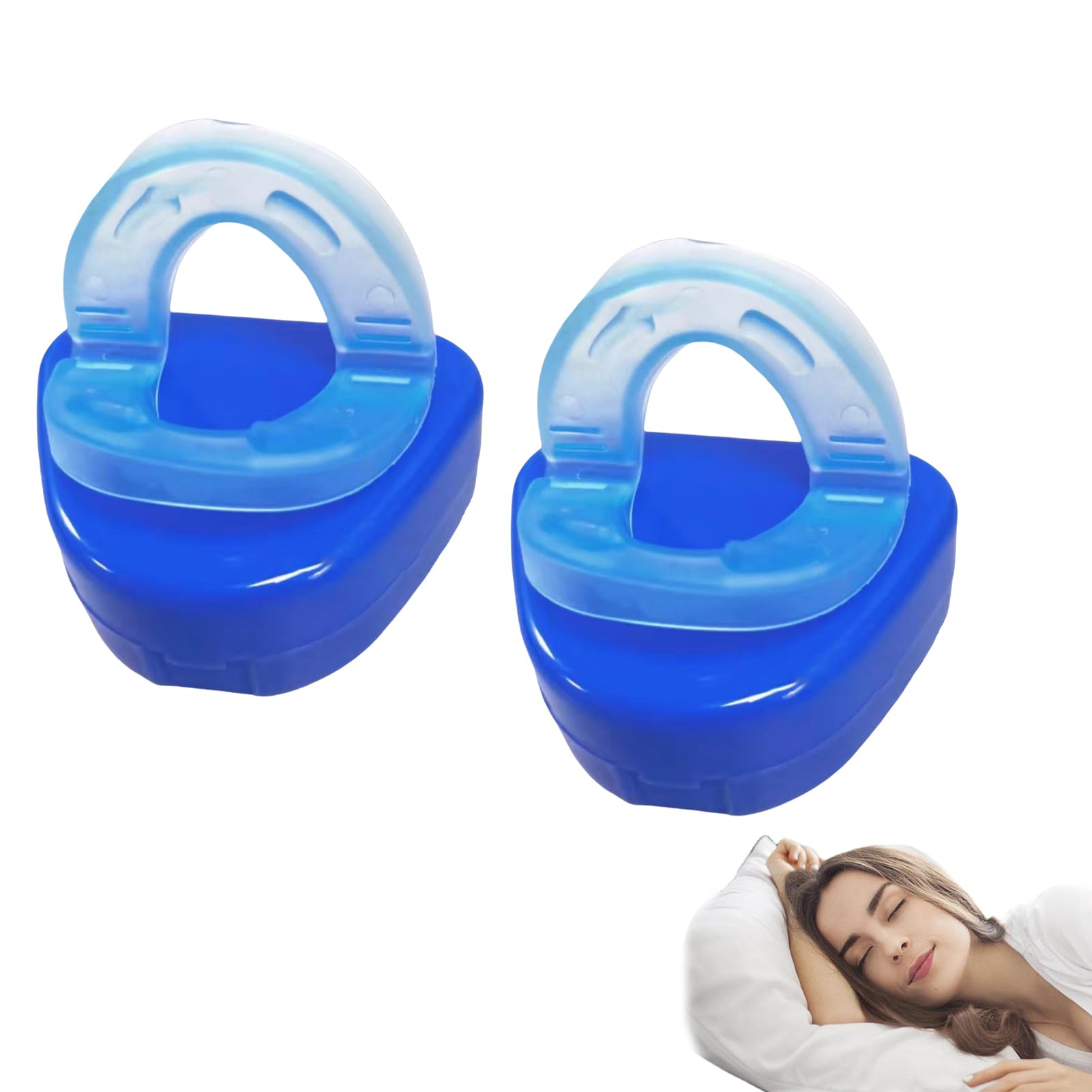 Honex Anti Snoring Mouthpiece, 2pcs Reusable Snore Device Stopper, Comfortable Snoring Aids, Snore Devices Stopper with Compact Storage Case, Reduce Snoring Aid