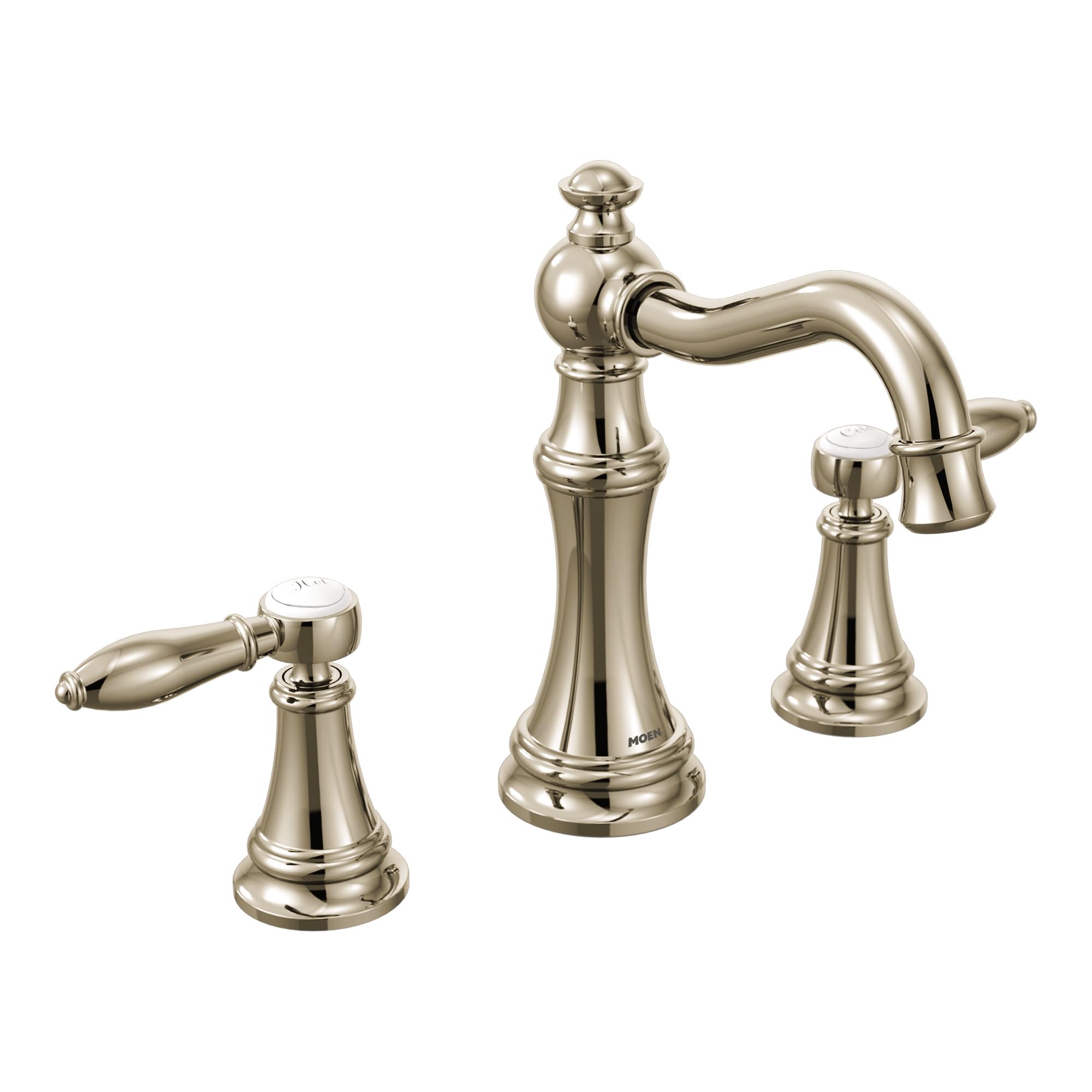 Moen Weymouth Polished Nickel Two-Handle Widespread Traditional Bathroom Faucet Trim Kit, Valve Included, TVS42108NL