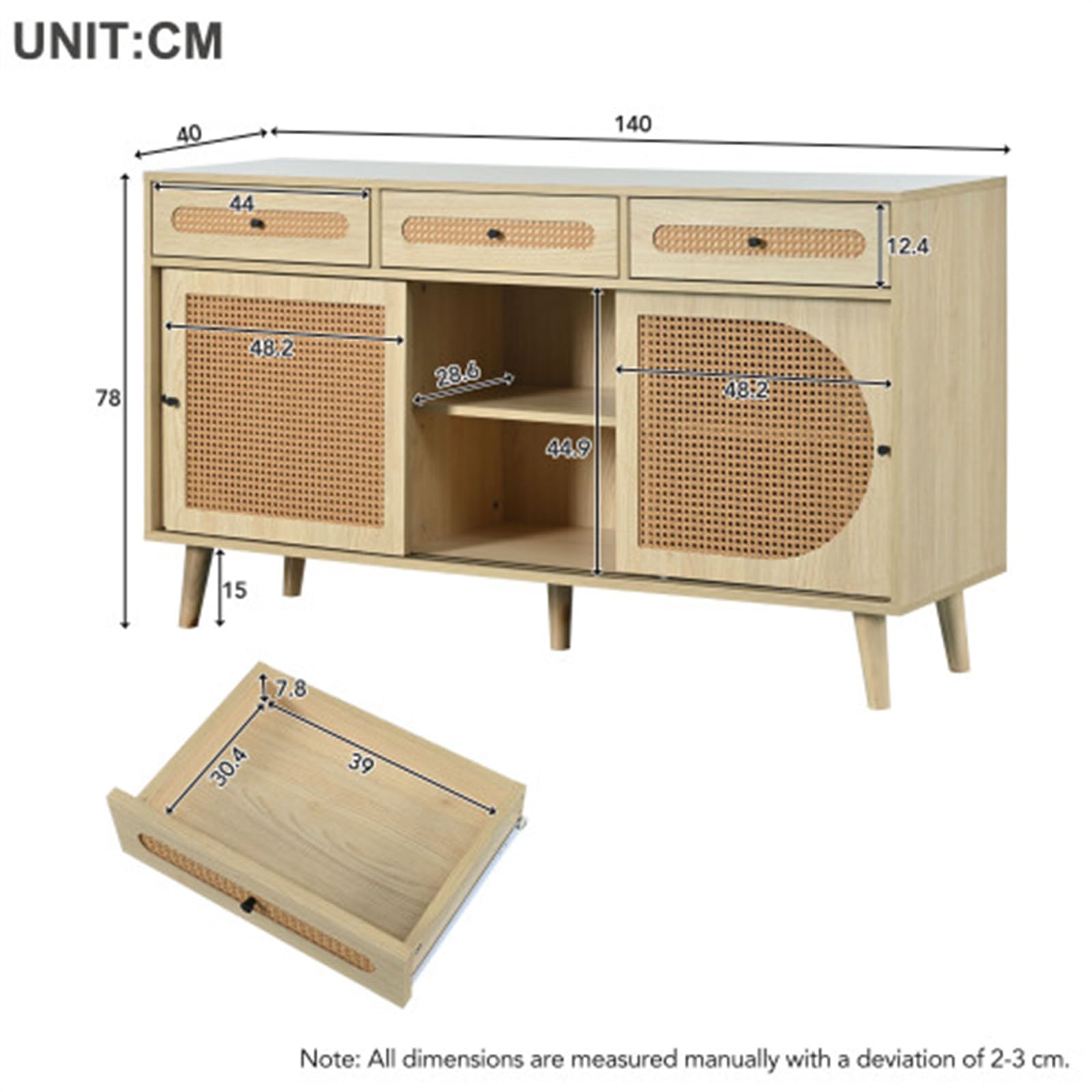 Credenza in Legno Tinta Unita, Mobile da Ingresso retrò Multifunzionale, Mobile Portaoggetti Verticale con Ampio Spazio di Archiviazione, Adatto per Soggiorno E Camera da Letto