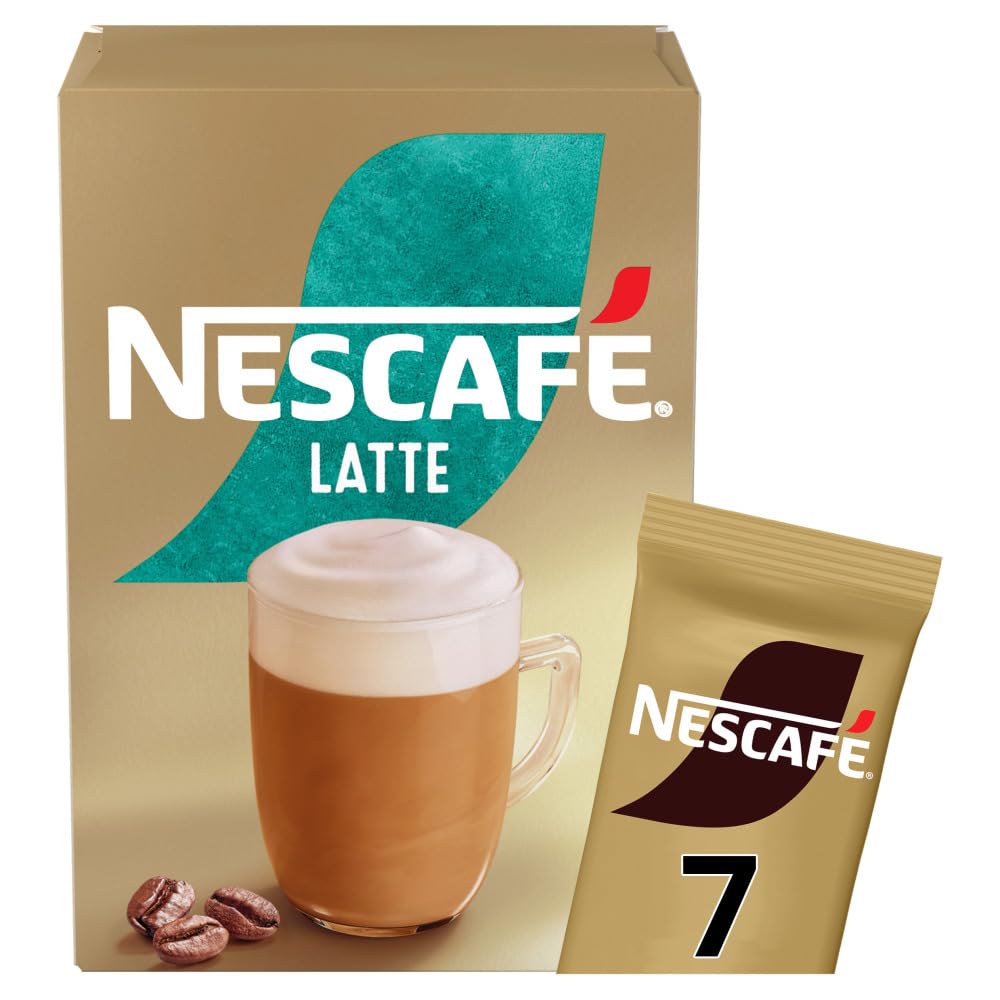 NESCAFÉ Latte Instant Coffee 7 Sachets, 100percent Responsibly Sourced Coffee Pack of 1