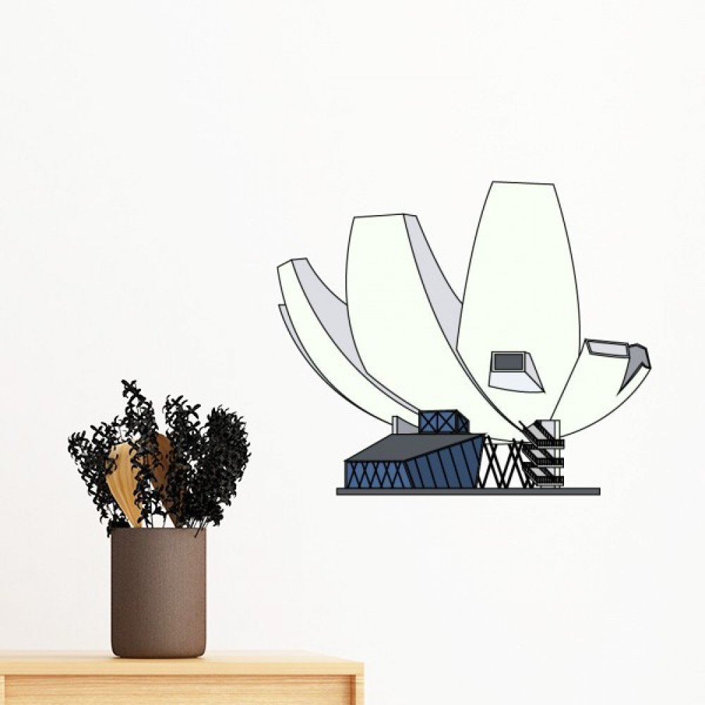 Sticker amovible Art Science Museum Singapour autocollant mural 80cm