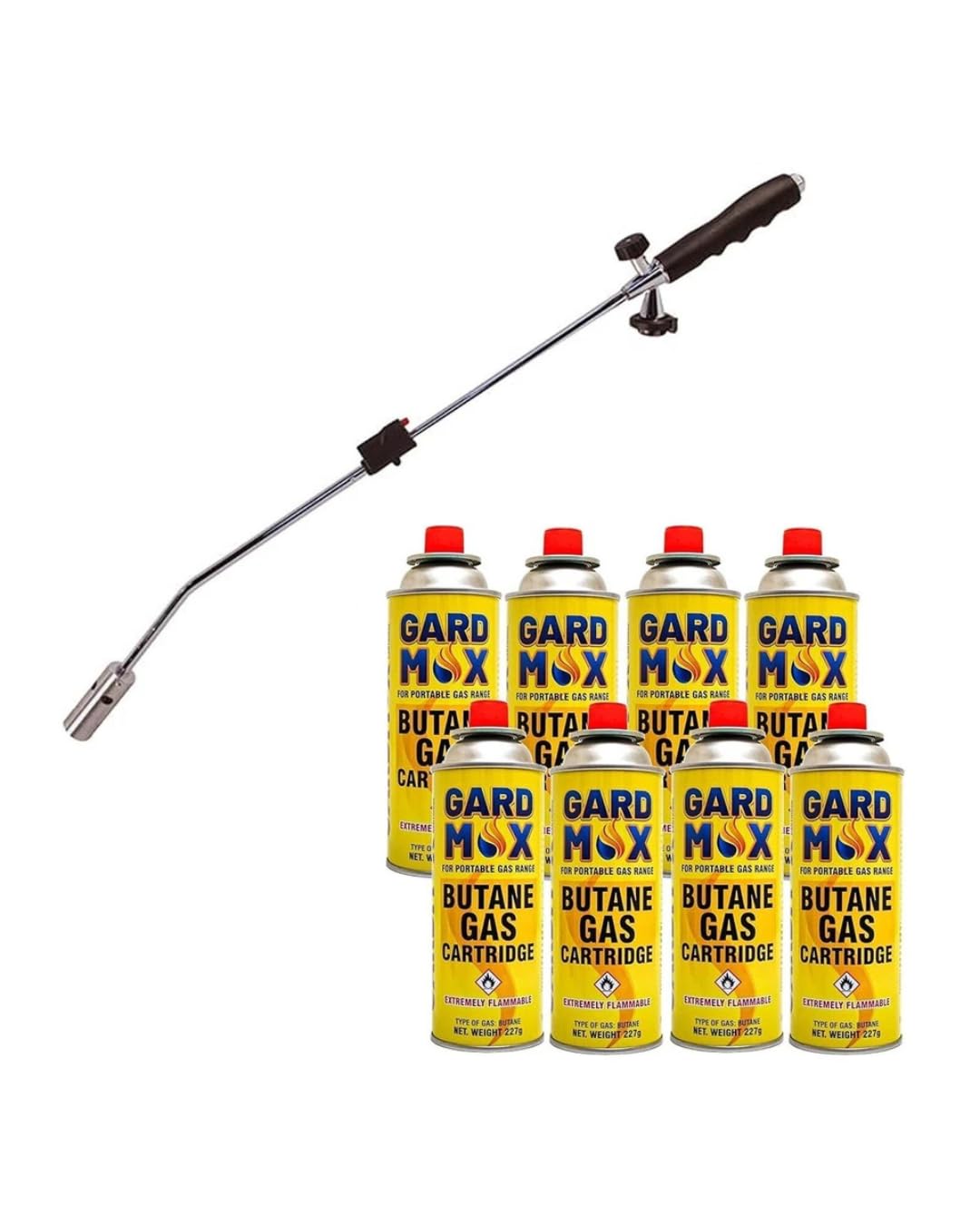 Burakh Butane Weed Gas Burner Wand Blowtorch With Butane Gas Canisters Weeds Killer (Weed Burner With Cans) Size 8