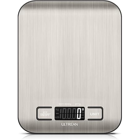Ultrean Food Scale, Digital Kitchen Scale Weight Grams and Ounces for Baking and Cooking, 6 Units with Tare Function, 11lb (Batteries Included)
