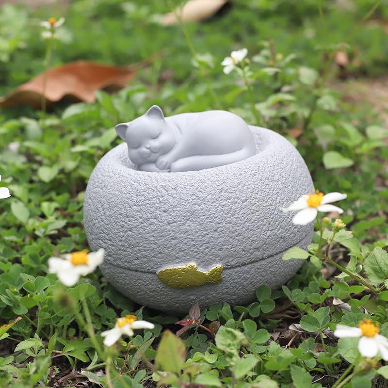 Cat Urn for Ashes Resin - Classic Memorial Urn, Cloud - Image 3
