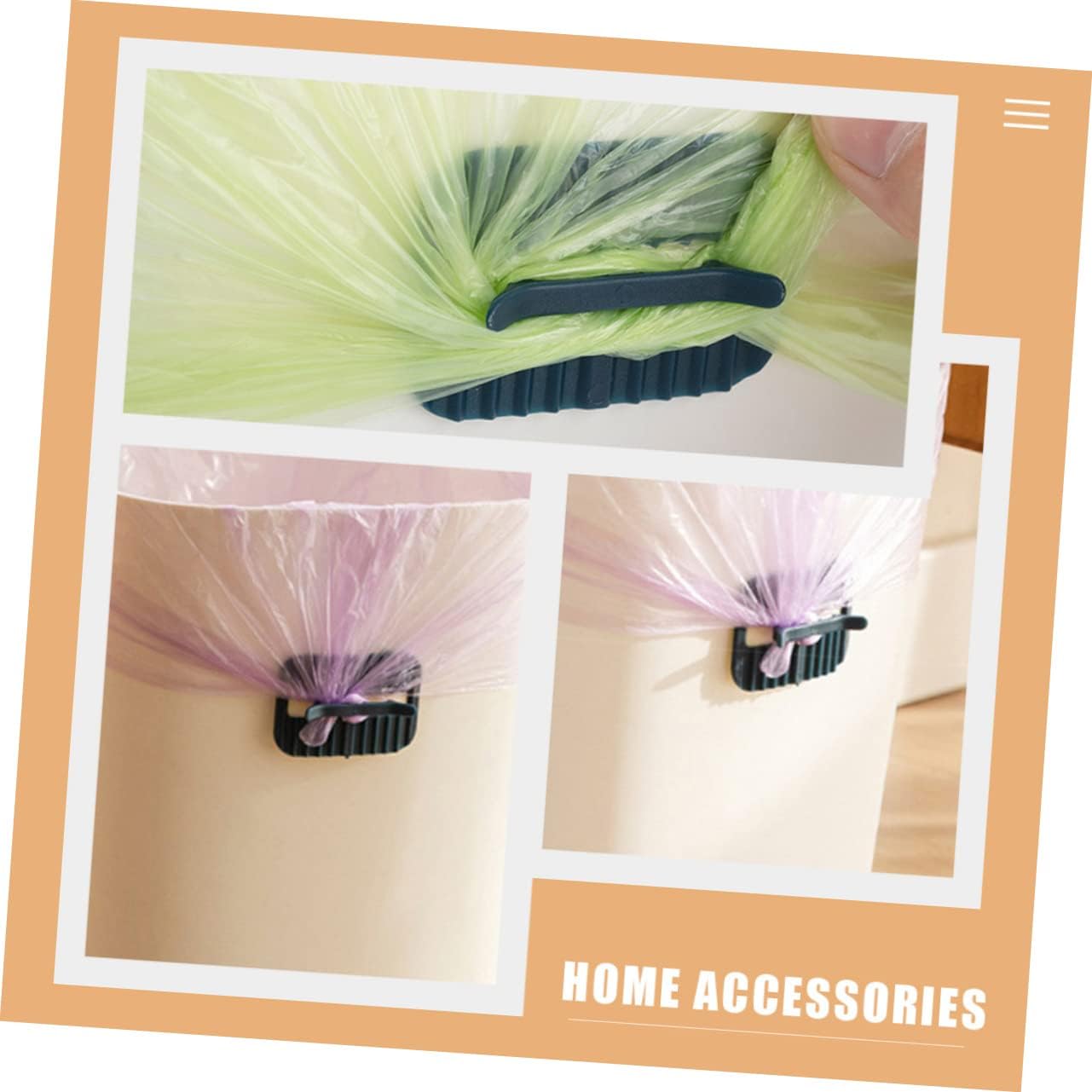 8pcs Fall Garbage Bag Clips for Home Waste Bins Detachable Design Trash Bag Fasteners Non-slip Trash Holders for Easy Use Kitchen Office