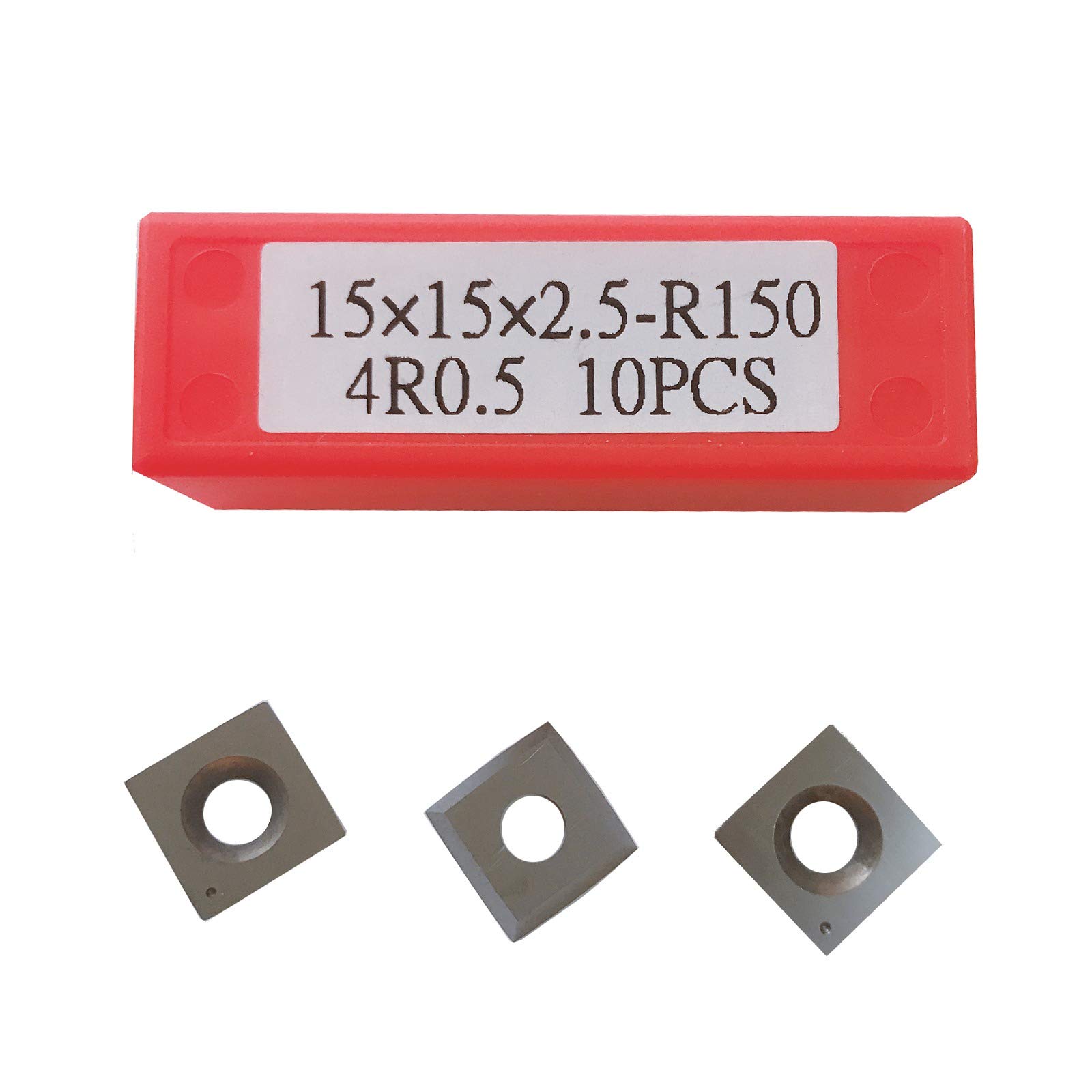 YTOOLS 4-Edge 15mm 6"Radius Square Replacement Carbide Inserts,CNC Lathe Turning Cutter,15mm15mm2.5mm-R150,10pcs