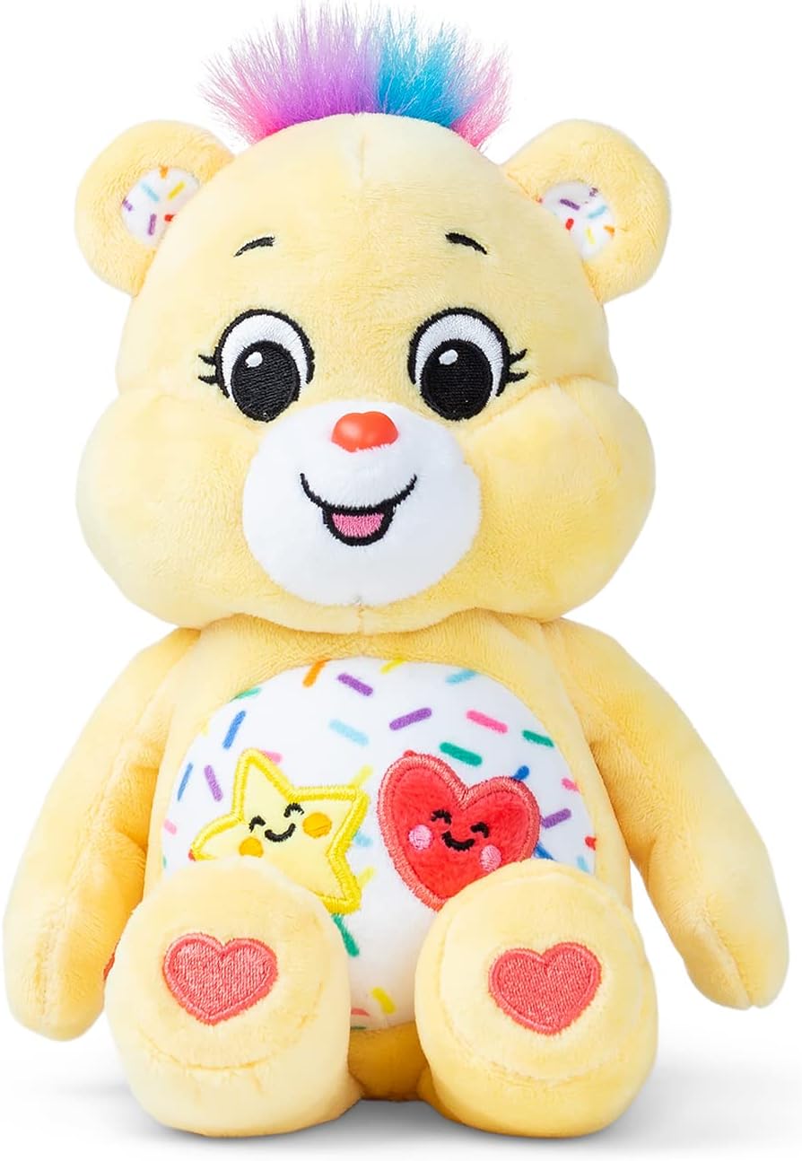 Basic Fun Care Bears Sweet Celebrations Bear Plush, 22 cm Soft Teddy Toy in Festive Costume, Cuddly Gift for Kids & Collectors, Birthday & Holiday Present
