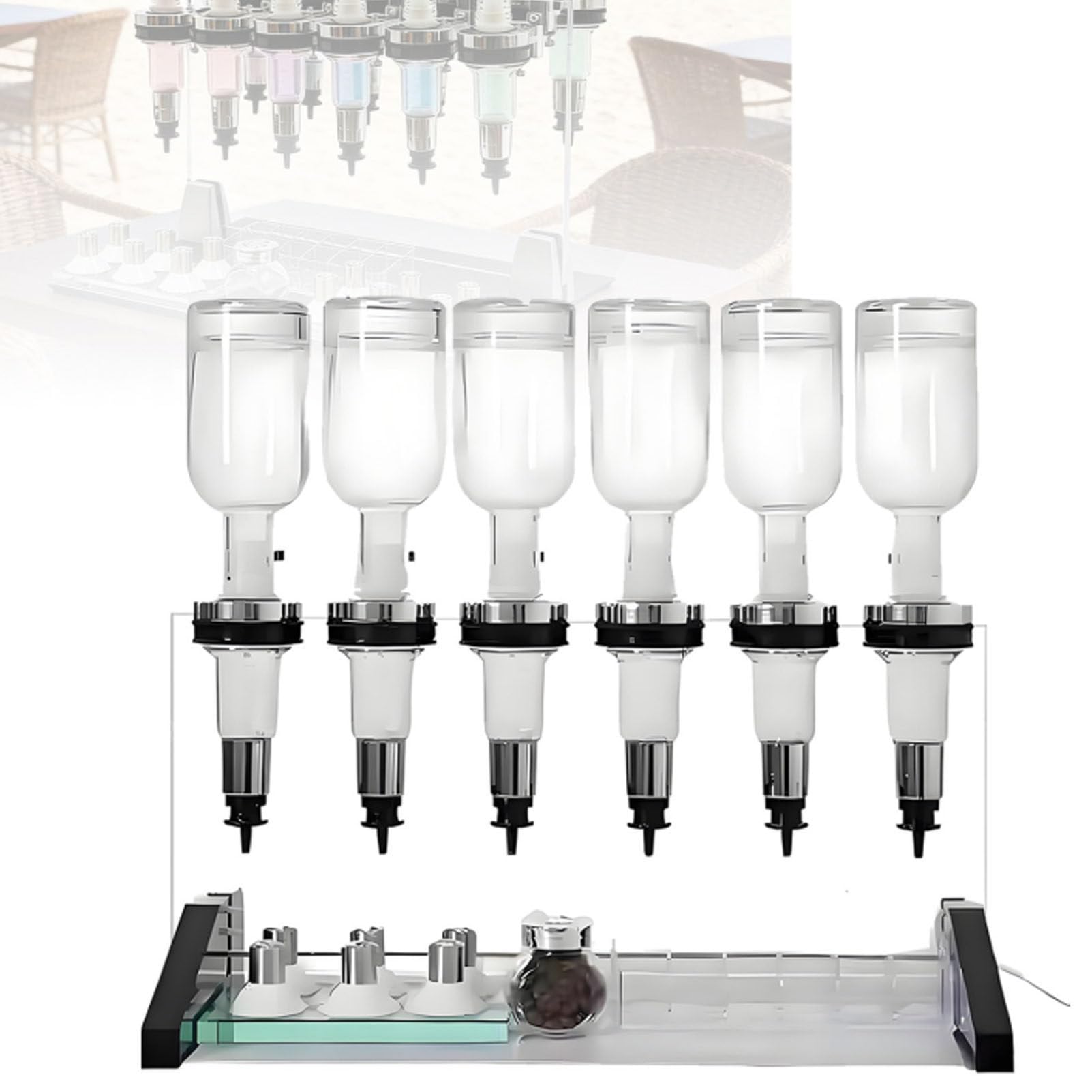 Stazione di Pompa di Ricarica Manuale del Profumo, Barra di Profumo a 6/8 Teste Espositore per Profumi per Tutto il Negozio con Distributore di Teste della Pompa 6/8 Dispenser di Profumo 6Heads-200ML