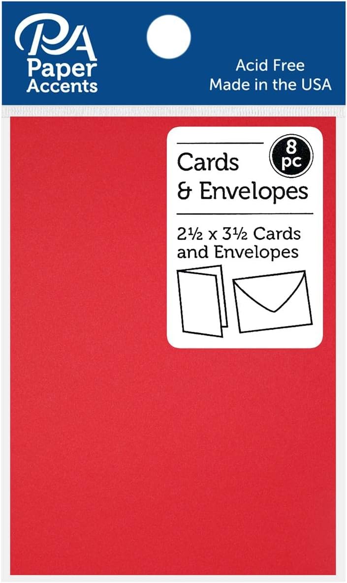 Card & Env 2.5x3.5 Smooth 65lb 8pc Fiesta