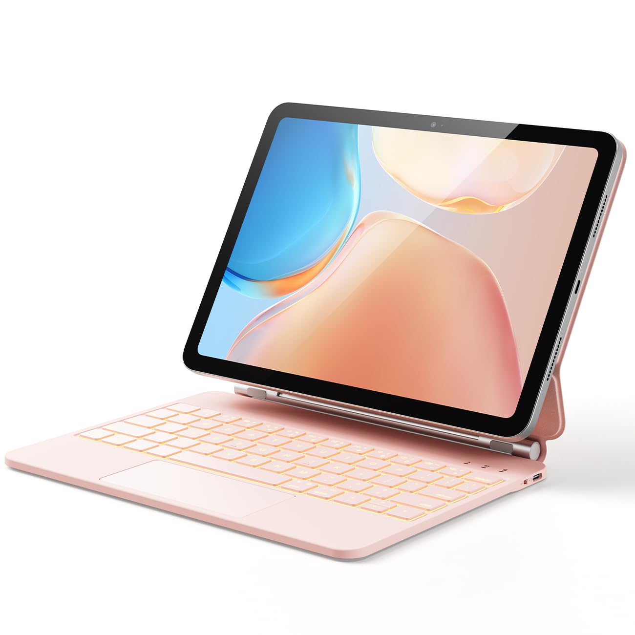 GreenLaw for iPad 11th(A16,2025)/10th(2022) Generation Case with Keyboard, Magic-Style Keyboard Stand, 7 Color Backlit, Stain-Resistant Surface,