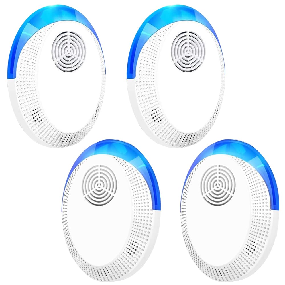 Repelente Ultrasónico de Plagas 4 Pack Antimosquitos Electrónico para Interiores Roedores Arañas Cucarachas