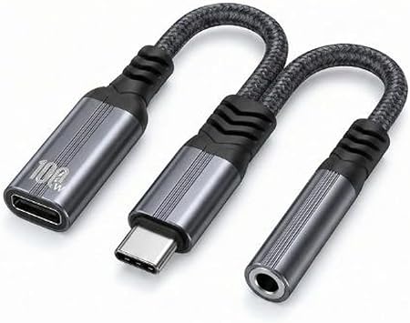3in1 Type-C PD 100W Giri li 3.5 mm Aux  evirici Kulakl k Jak Adapt r FC1168
