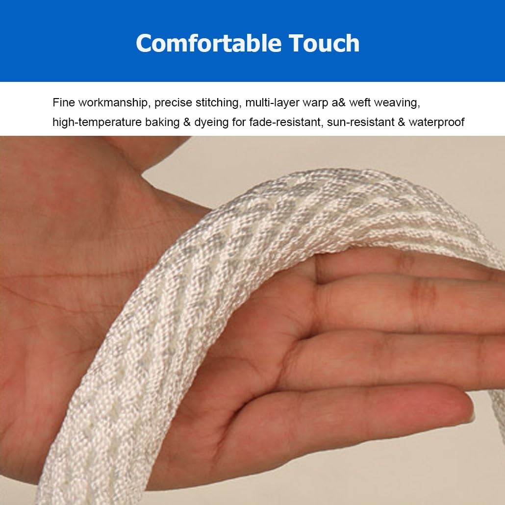 Cuerda de Aparejo, Cuerda de poliéster Trenzada Blanca de Alta Resistencia - 18 mm (0,71") x 20 m (65 pies) | Resistente al Aceite y a los Productos químicos | Duradera para Bombas sumergibl