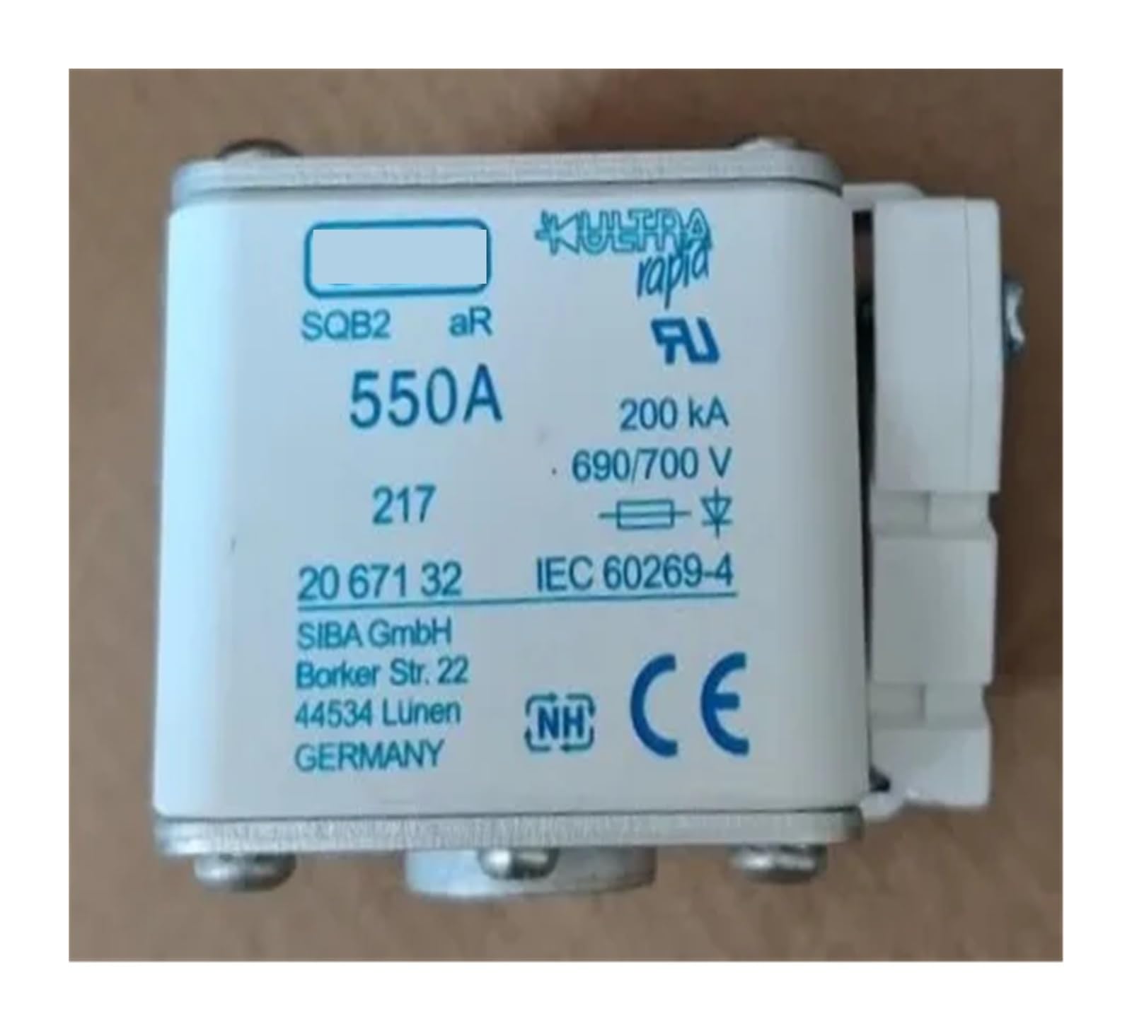 Fusible SQB2 315A haute capacité de coupure pour armoire