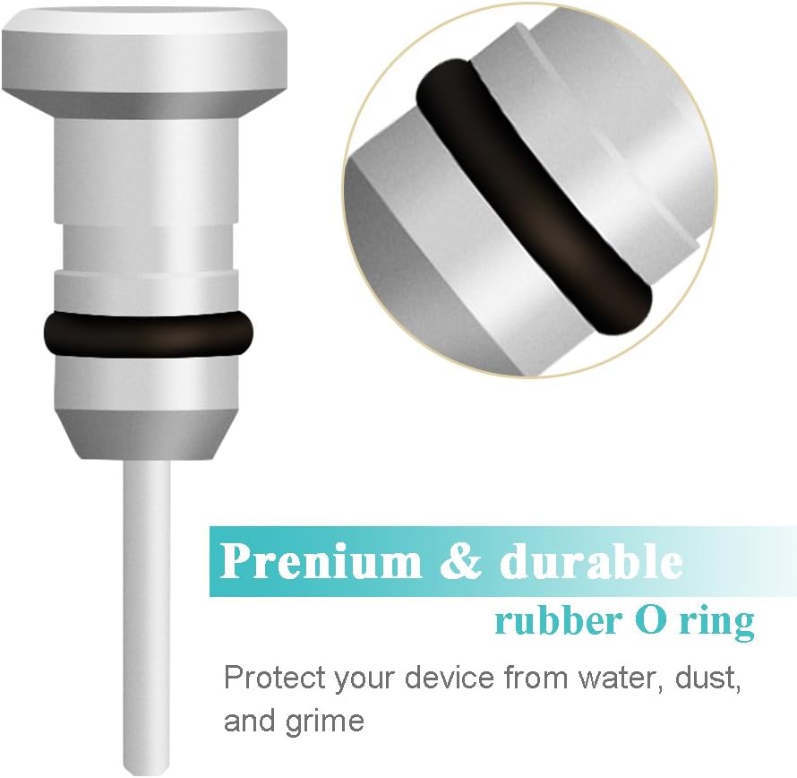iMangoo Type C Anti Dust Plug Set, Type C Pluggy & 3.5mm Earphone Pluggy Protect USB-C Port Headphone Jack for Samsung Galaxy Note 10 Galaxy A71 5G A21 A20/30 A11 A31 A51 MOTO G Stylus Power Silver