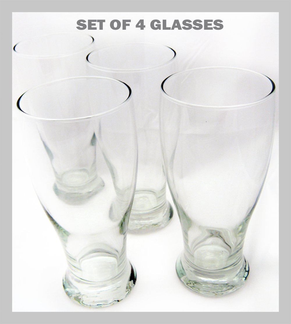 ANCRIA 17.5 Oz Pilsner Beer Glasses, Set Of 4 - Lead-Free Glass For Craft Beer Lovers - View #6