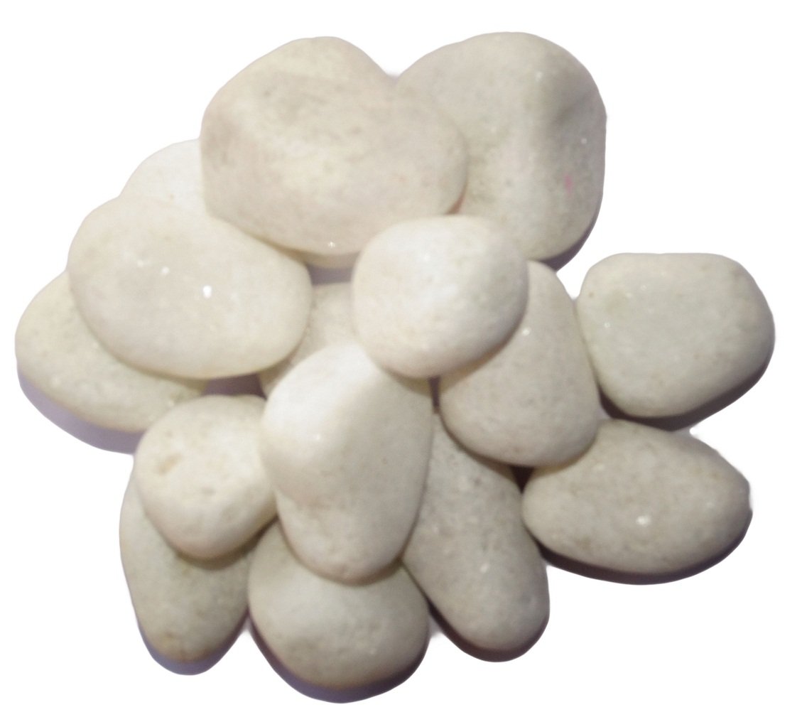 Maalavya 2Kg unpolished White Tumble Stone Garden Home Decor Marble Pebble Wooden Table-image-9