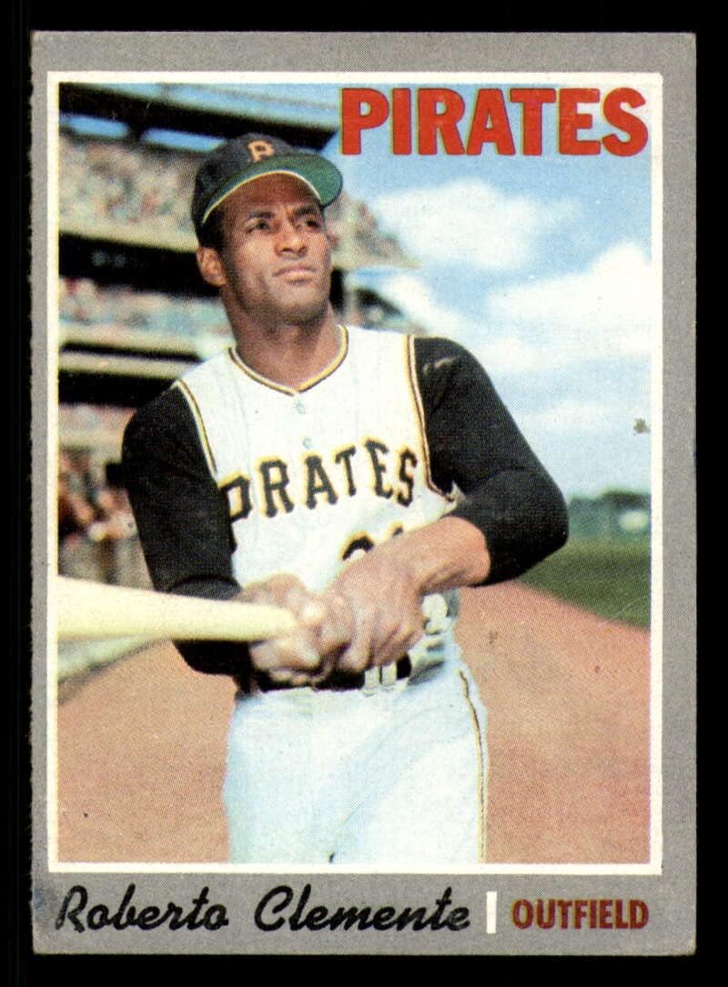 Baseball MLB 1970 Topps #350 Roberto Clemente off-centered/creased corners Pirates