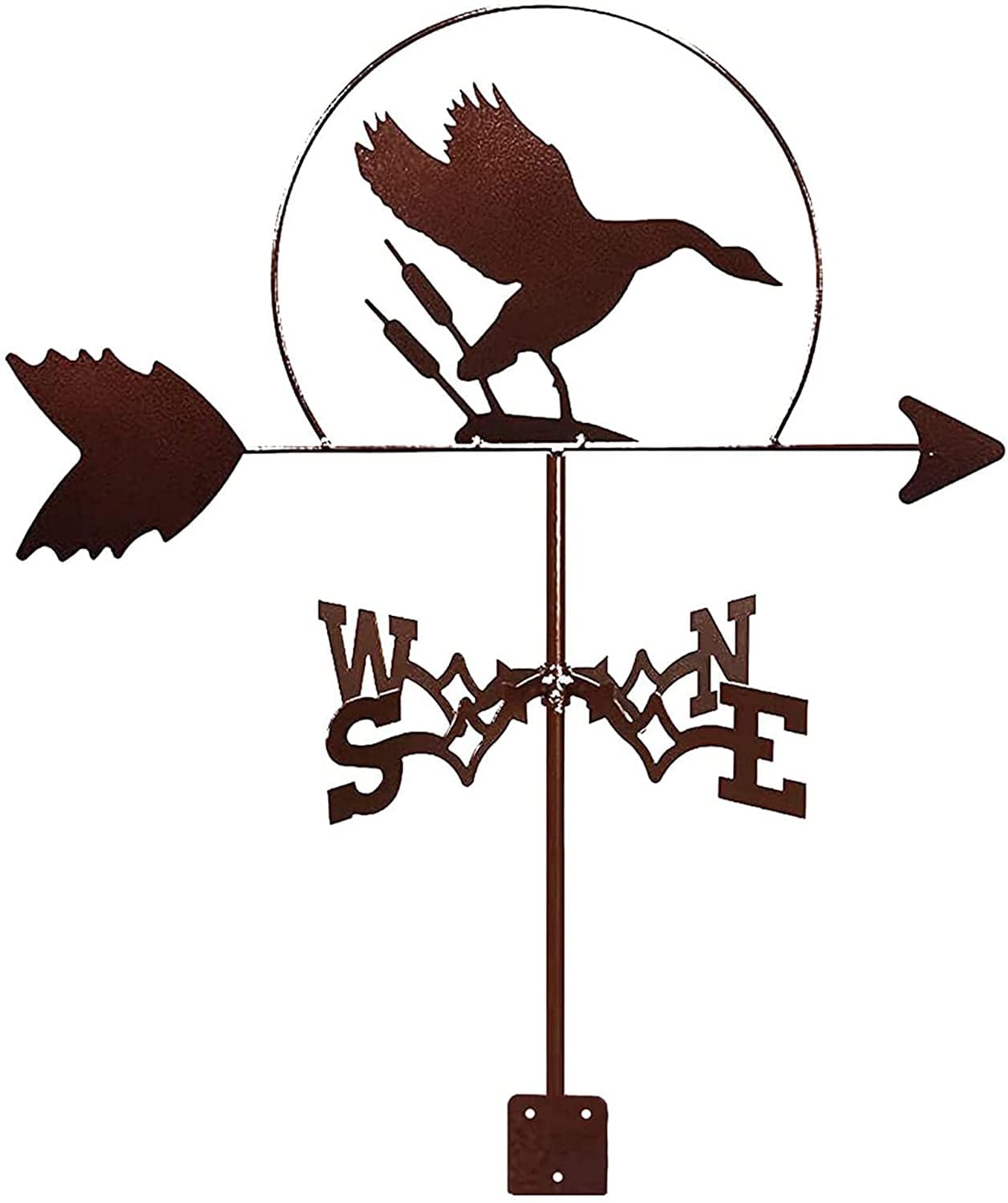 Veleta de viento de cisne para jardín e indicador de dirección retro con anclaje de techo 8