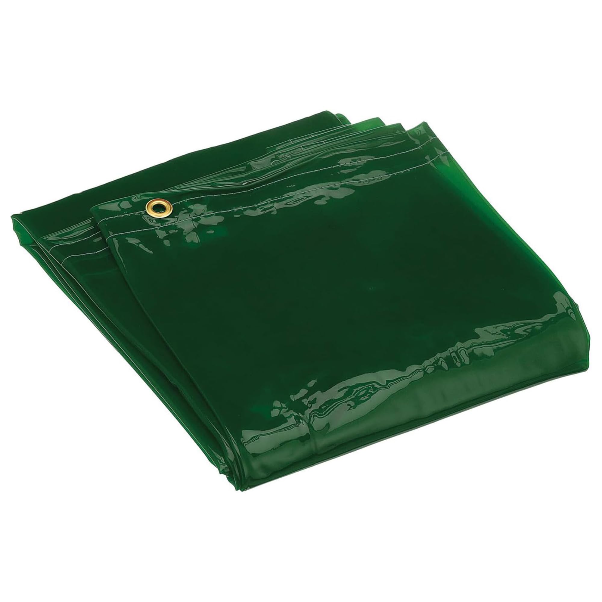 Jackson Safety Wilson 14-Mil See-Thru Welding Curtain (36299), 6 x 6 feet, Green Vinyl Curtain, Standard Grommets, 1 / Bag, 10 / Case