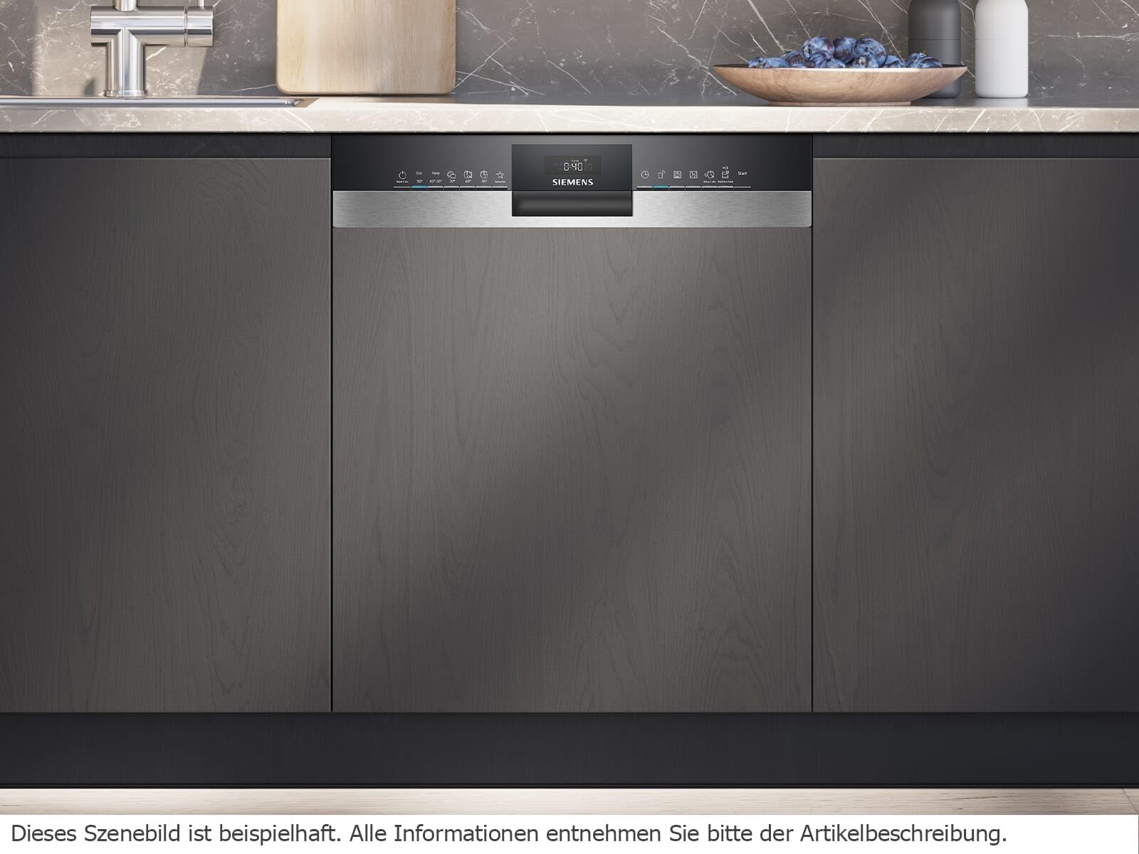 Siemens SX53ES22CE, iQ300 - Lavastoviglie intelligente, parzialmente integrata, XXL, 60 cm, apertura automatica della porta all'estremità del programma, particolarmente silenziosa, intesiveZone,