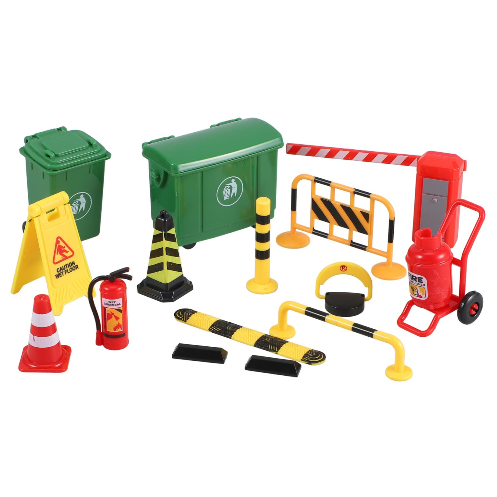 SOPOTUTU Miniature Traffic Barrier Toy Simulation Traffic Signs Educational Teaching Tool for Children Lightweight Plastic Model for Playing and Explaining
