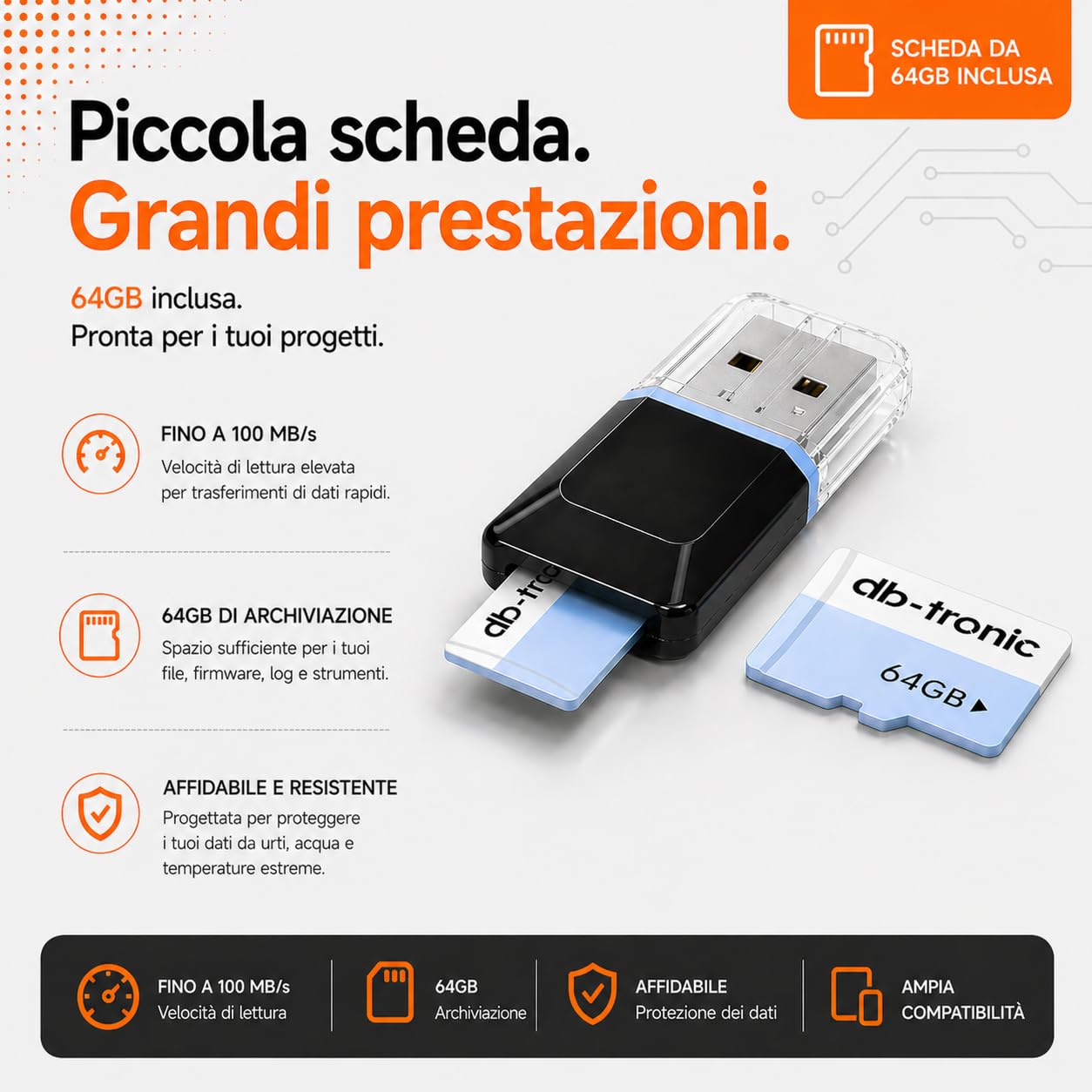 Flipper Zero Set | Flipper Zero | Scheda di memoria da 64 GB | adattatore lettore di schede