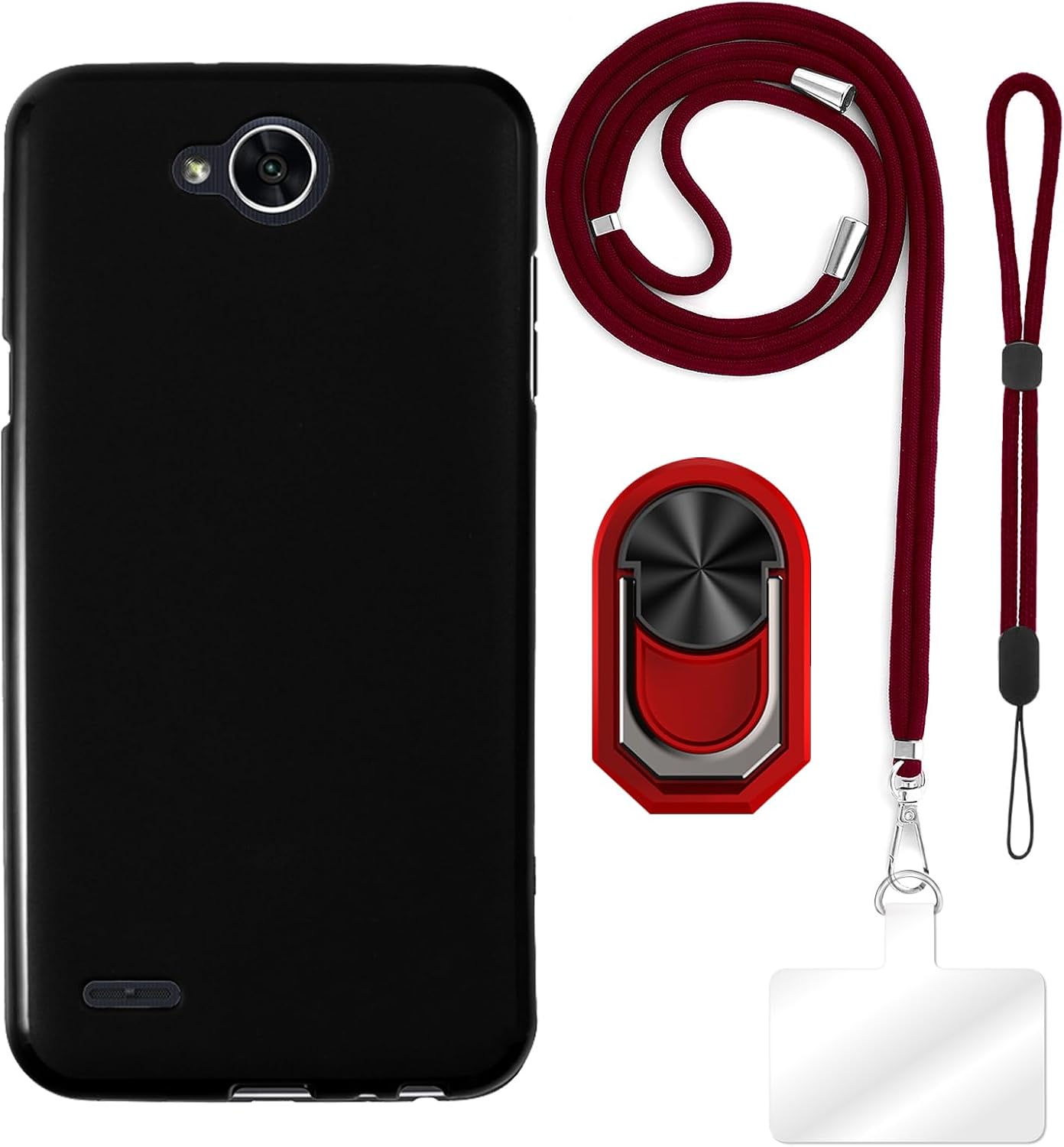 Case Accessory Bundle for LG X Power 2 - Black+Red