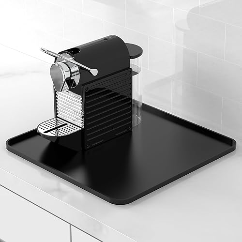 Miniatura 11 de Tapete de silicona para café con 6 posavasos, tapete de barra de mostrador de 24 x 16 pulgadas que se adapta debajo de la cafetera, olla y máquina