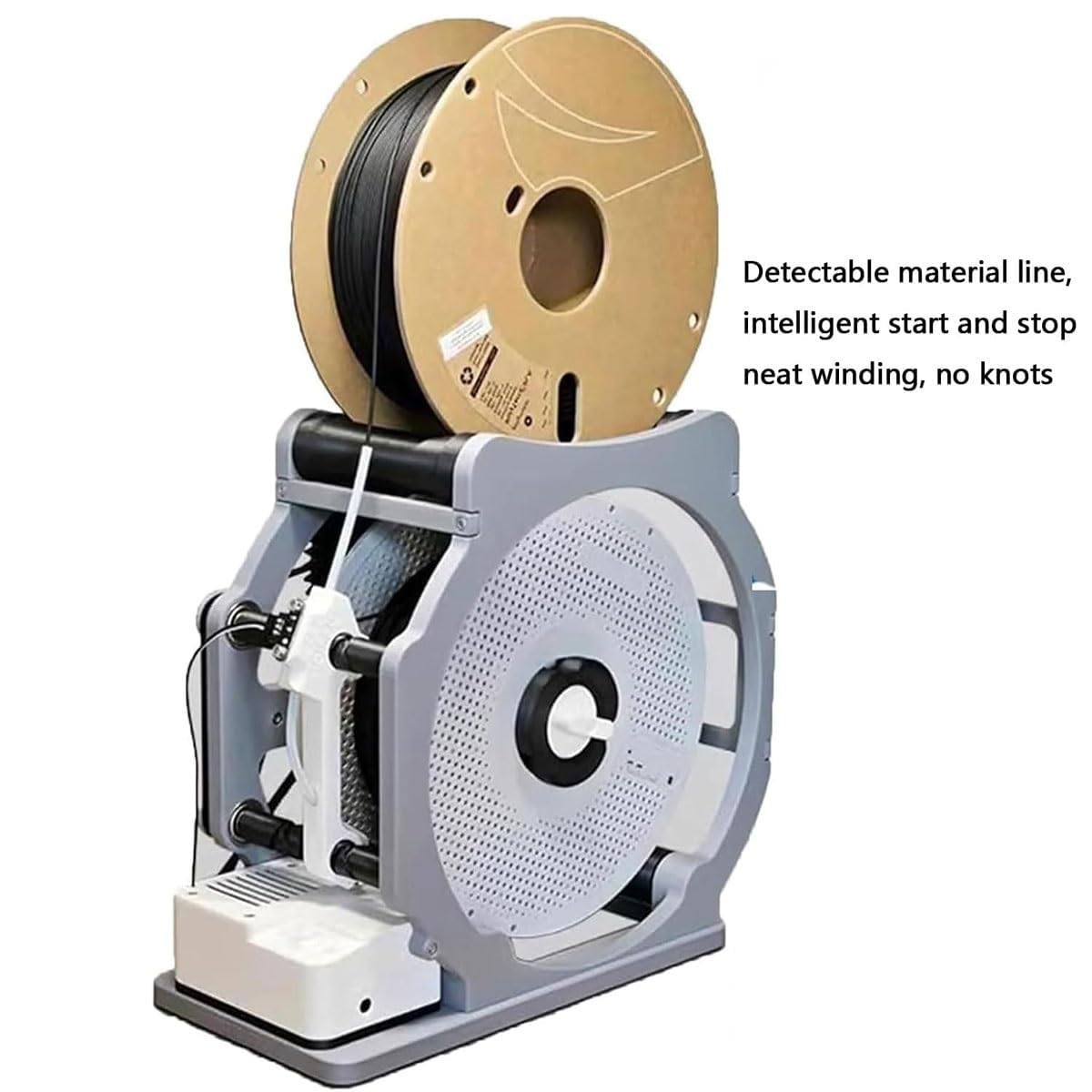 Filamentaufwickler für 3D-Drucker mit intelligenter Start-Stopp-Funktion, Verbrauchsmaterialsensor und sauberer Wicklung für universelle 1-kg-Spulen