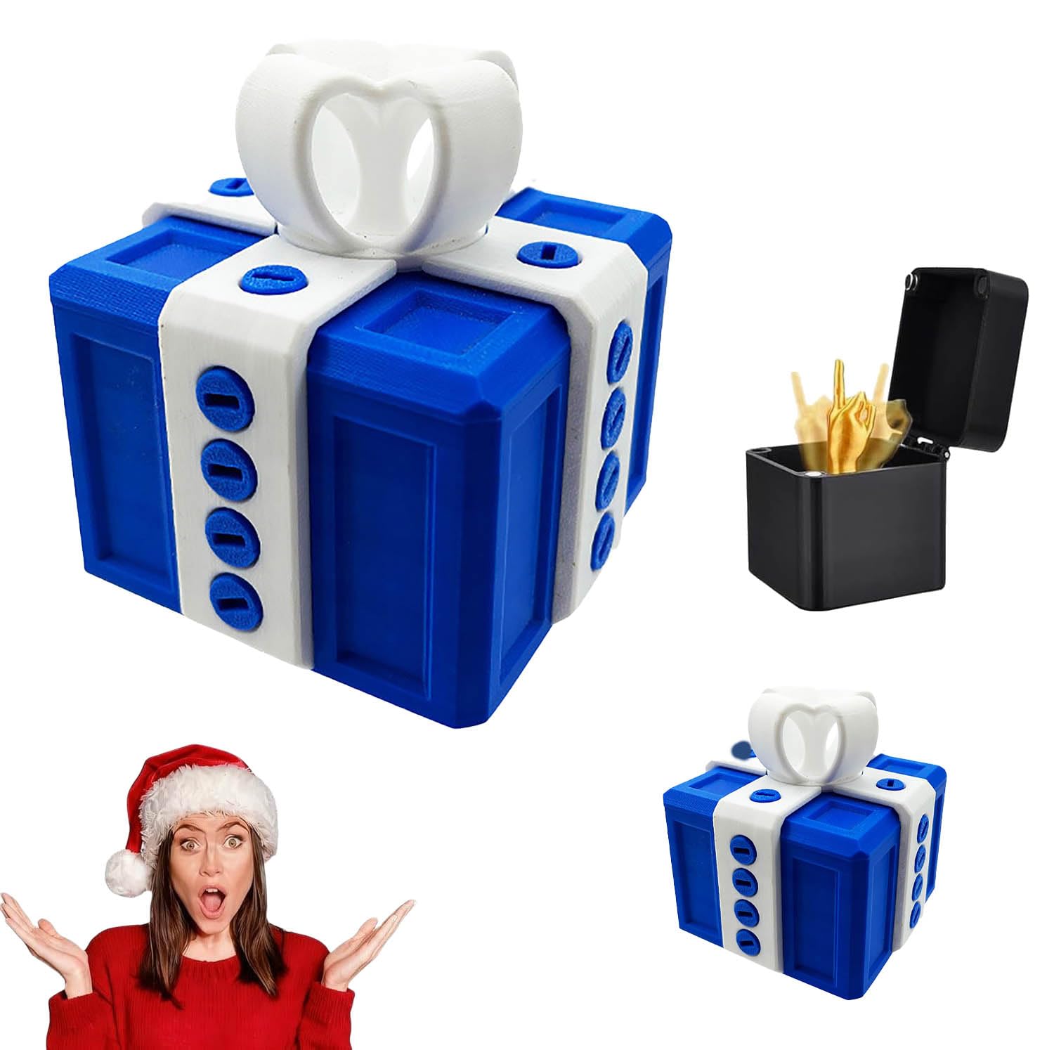 Annoying Gift Box with Surprise Finger 3D Prank Box with Funny Finger，B