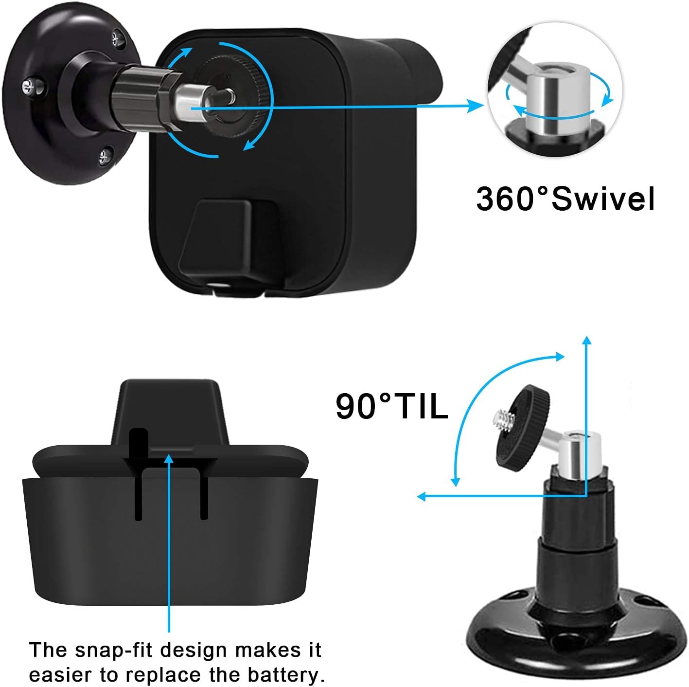 All-New Blink Outdoor Camera Housing and Mounting Bracket, 3 Pack Weatherproof Protective Cover,360 Degree Adjustable Mount with Blink Sync Module 2 Mount for Blink Outdoor Security Camera