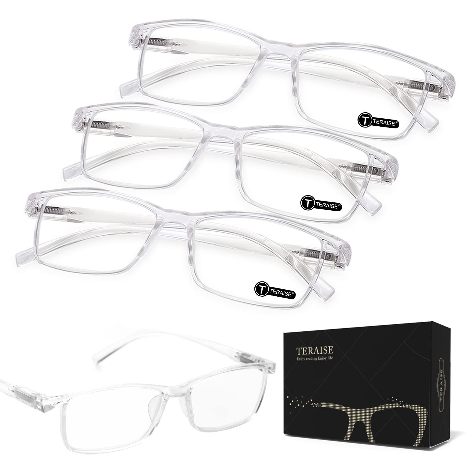 TERAISE 4PCS Value Anti-Blue Light Reading Glasses,Lightweight Comfortable Reader Glasses for Men and Women,Sturdy Computer Reading Glasses Blue Light Blocking Included Eyeglasses Case (2.0X)