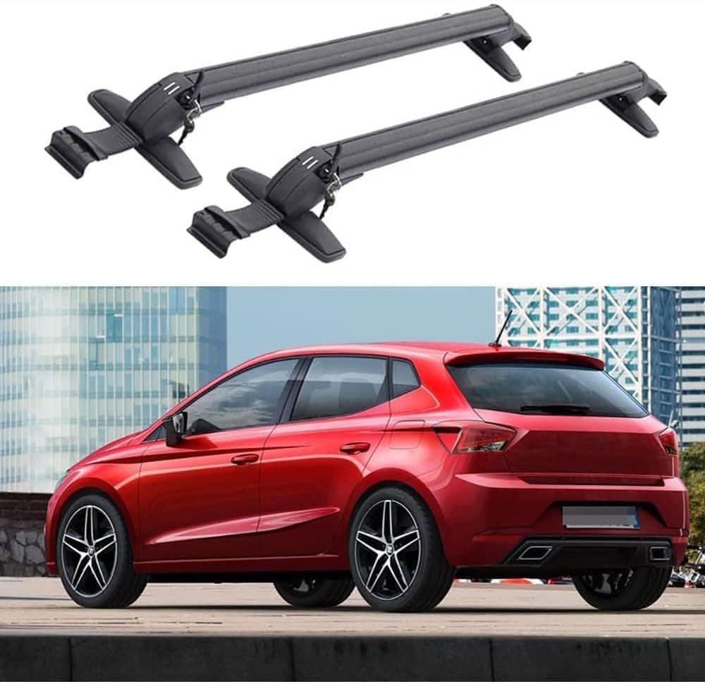 FENGJP Car Roof Rack Bars for Seat Ibiza (MK. V) 5 Door Hatchback 2017 2018 2019, Roof Racks Car Top Luggage Carrier Rail Rooftop Accessories Cargo Transport rack