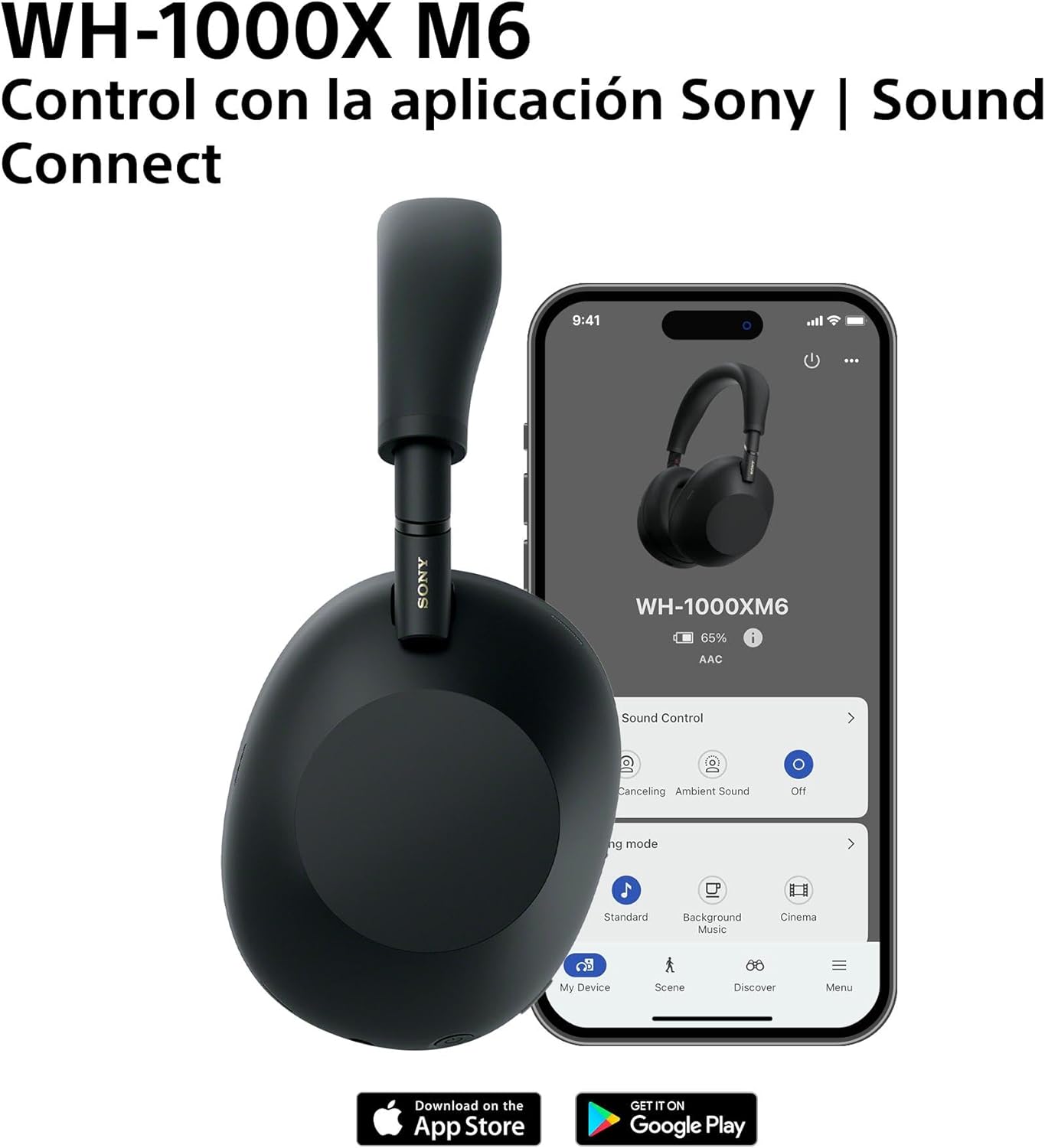 Sony WH-1000XM6 Auriculares de Lujo Bluetooth inalámbricos con Noise Cancelling, Sonido de Alta resolución, cómodos, diseño Plegable, Estuche Resistente, 30 Horas de batería, iOS y Android, Negro 13