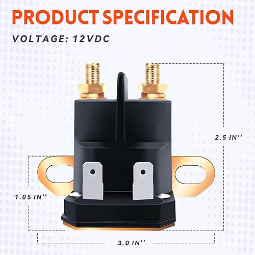 Miniatura 2 de Solenoide de arranque para cortacésped de 12 V, repuesto para tractor de césped Cub Cadet John Deere L100 L105 L108 L110 L111 L118 L120 L130 D100