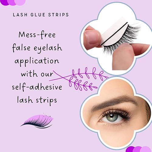 Miniatura 7 de MRS GWEN HAIR & ACCESSORIES Tiras de pegamento para pestañas, 40 unidades, color negro, impermeables, para tiras de pestañas, autoadhesivas,