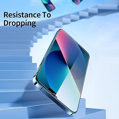 Miniatura 4 de NEW'C Paquete de 3 protectores de pantalla de vidrio para iPhone 14, 13, 13 Pro (6,1 pulgadas), antiarañazos, antihuellas, sin burbujas, dureza 9H,