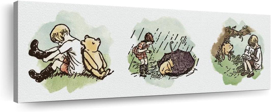 Elephant Stock Winnie The Pooh And Christopher Robin Canvas Print 1 Piece / 42 X 14