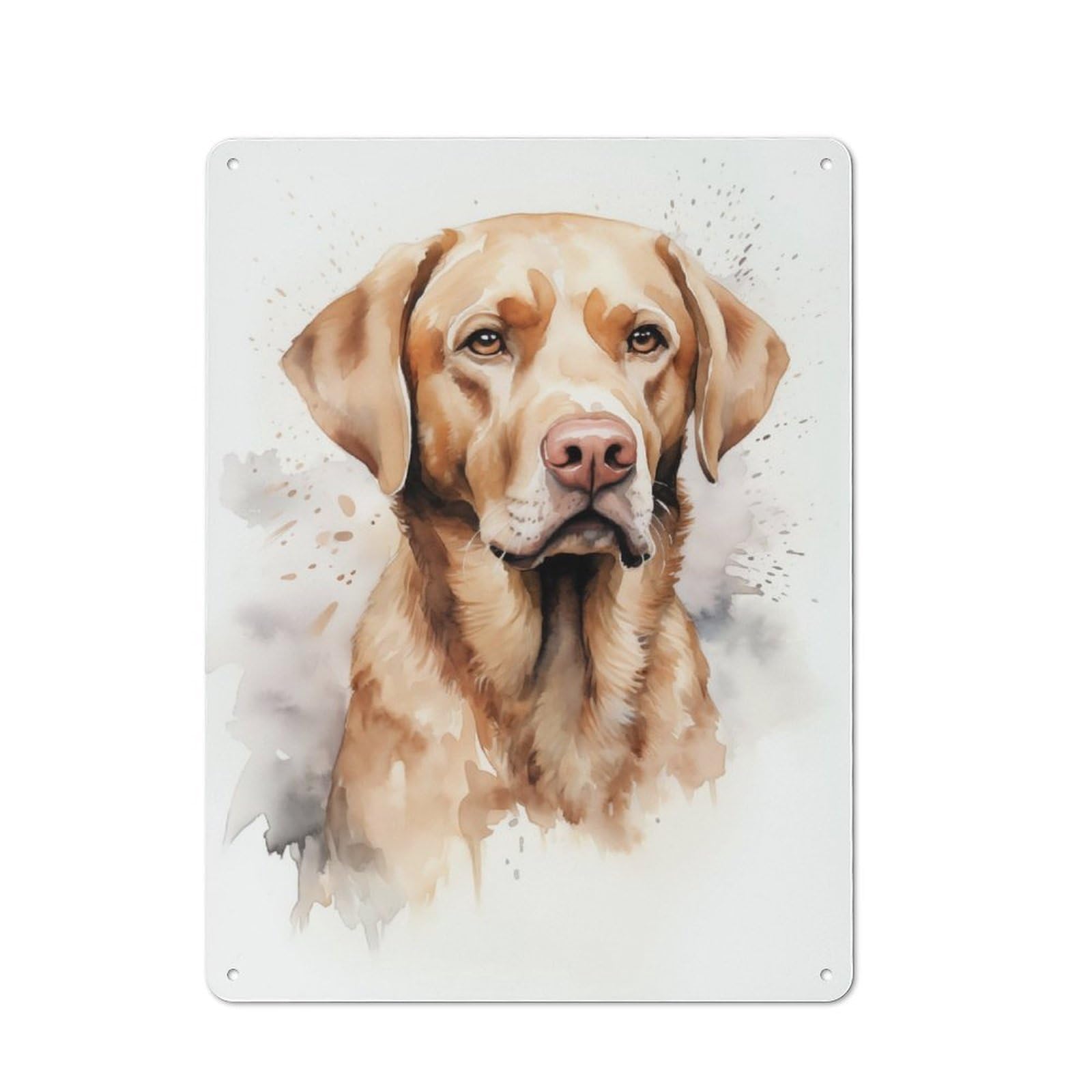 Labrador Portrait Decorative Tin Sign 40x30cm, Country Country Wall Plaque for Dining Room, Cafe, Entryway Or Family Room