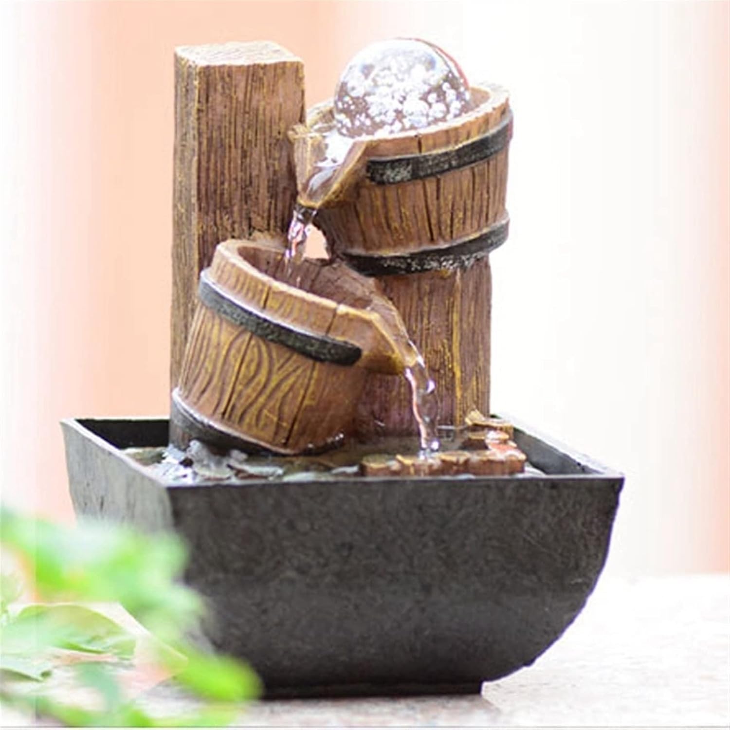 Fountain Tabletop Indoor Tabletop Water Fountain Desktop Fountain Retro Tabletop Fountain Indoor Living Room Decoration Waterfall Fountain Desk Decoration Lucky Fountain Serene Rock Water Feature Indo