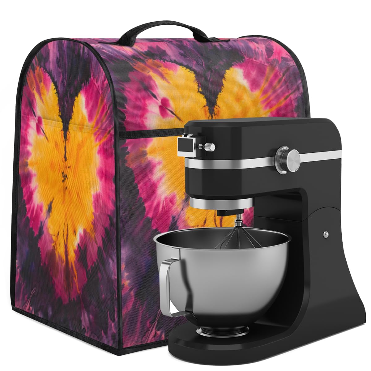 Coffee Maker Cover Tie Dye Heart Kitchen Appliance Covers Small Appliance Covers Blender Cover Juicer Cover Dust Covers for Kitchen Appliances with Top Handle and Pockets,Washable,C72