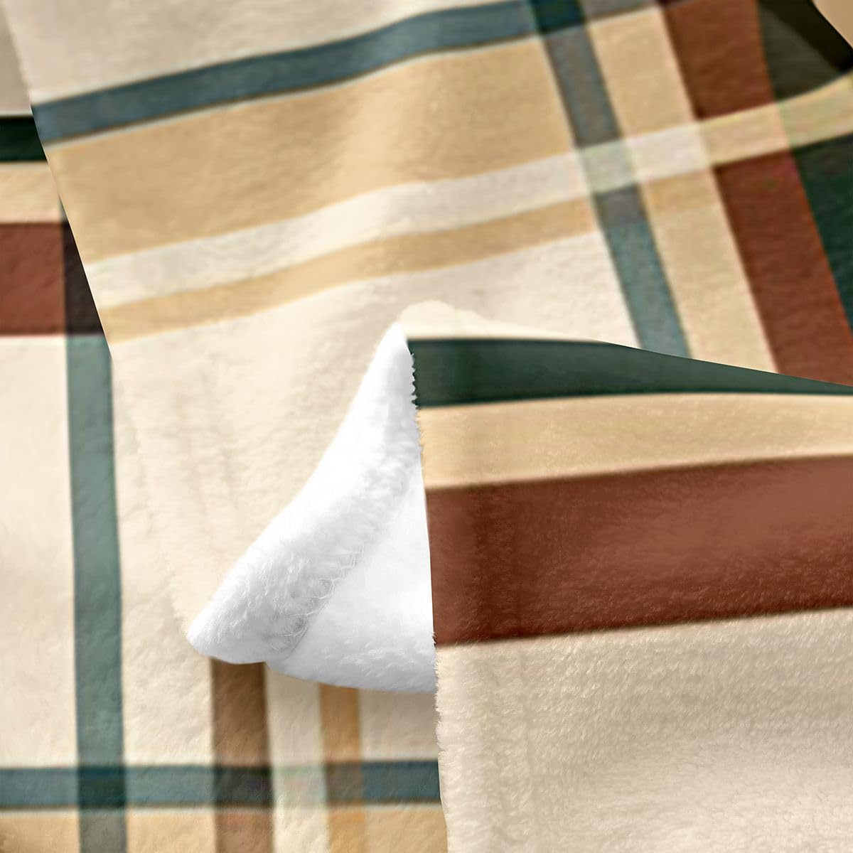 Loussiesd Beżowy brązowy koc polarowy narzuta, abstrakcyjny geometryczny flanelowy koc, plusz, puszysty, nowoczesna sztuka, na łóżko, kanapę, krzesło, salon, 228 x 229 cm, dekoracja sypialni