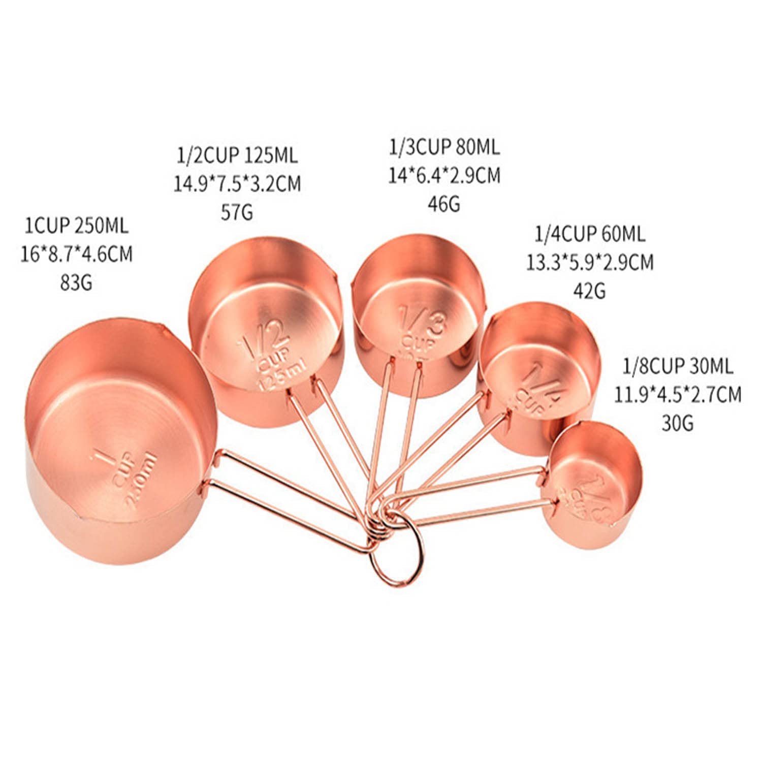 Tasses à Mesurer et Cuillères à Mesurer Ensemble de 8 Pièces Outils de Cuisson en Acier Inoxydable Facile à Lire Gadgets de Cuisine Suspendus Ustensiles