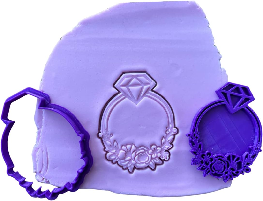 Engagement Ring Cookie Cutter and Stamp (Large - 10cm)