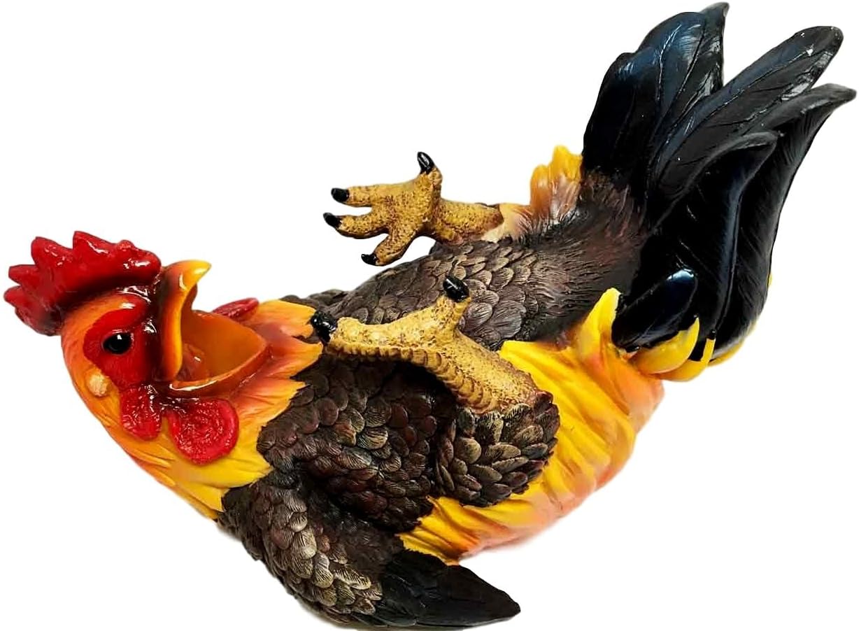 Kitchen Decor Gift Chicken Rooster Oil Wine Bottle Holder Figurine Statue