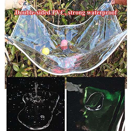 Lona impermeable de PVC transparente con ojales para protección exterior 5