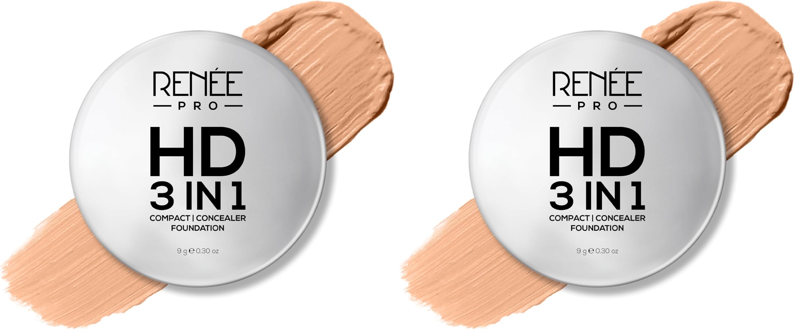 RENEE PRO HD 3 In 1 Compact,Concealer, Foundation - Crème, SPF 20, Matte Finish, High Coverage, Ultralight & Silky Smooth Finish, Enriched With Vitamin E, C & Aloe Vera - 9 Gm (Pack of 2)-picture-36